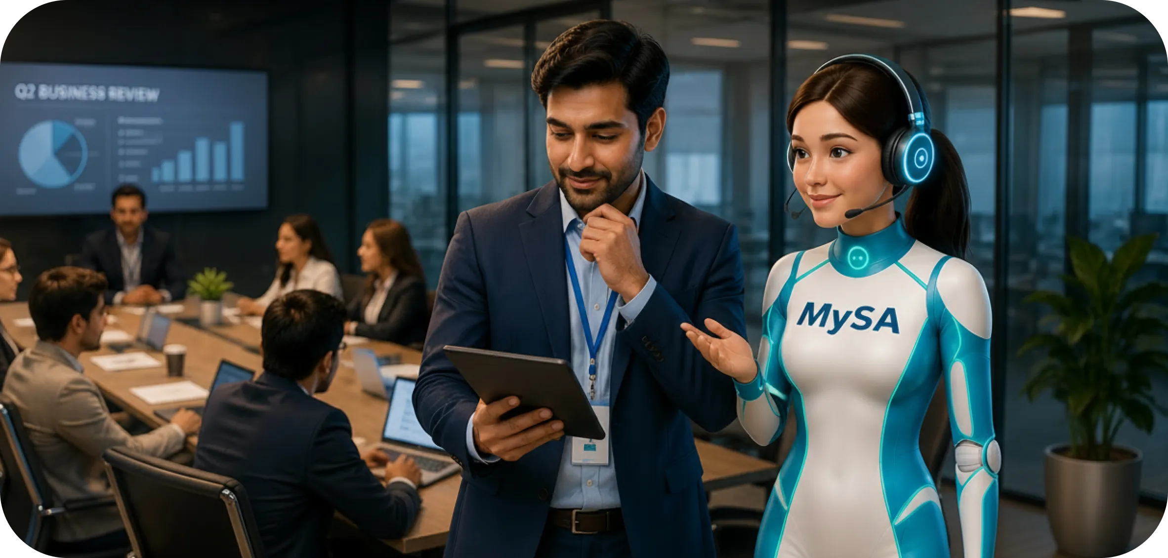 Consultant getting updates from 5 clients via MySA calls